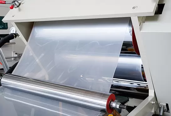 Three roller part  pressing the raw material extruded by the die into a plate shape and cooling to form ; three rollers are oblique three rollers, simple structure, easy operation and maintenance.