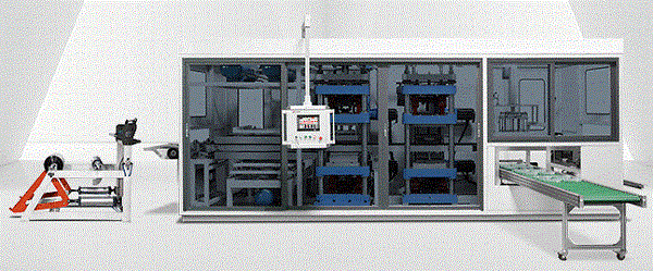 Plastic fruit tray thermoforming machine