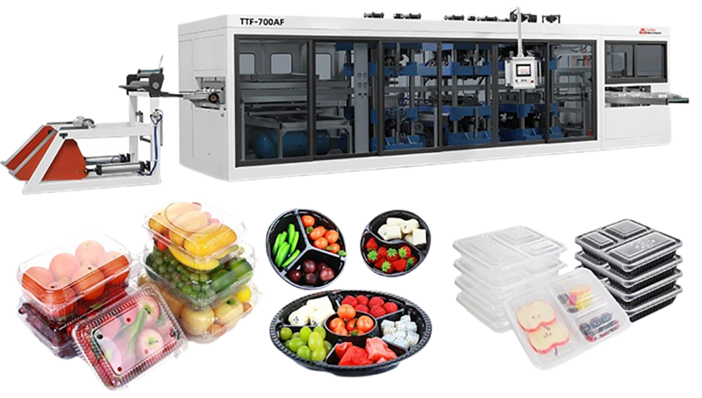 Plastic takeaway box thermoforming machine