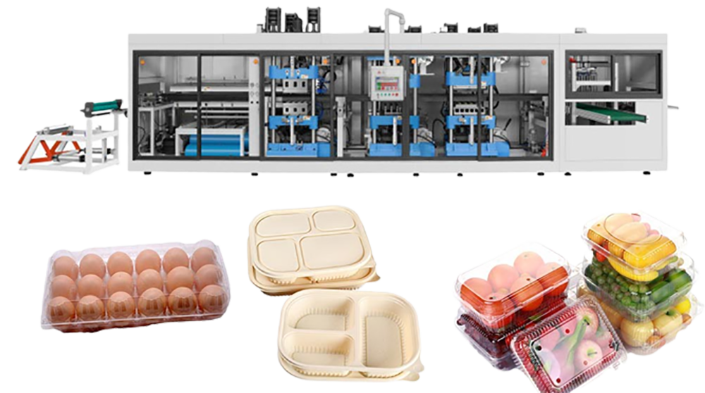 Automatic egg tray container thermoforming machine